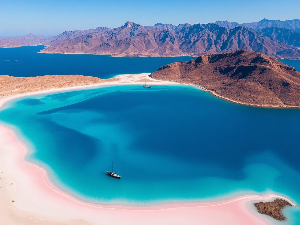 Balos Lagune auf Kreta mit türkisem Wasser und Bergen