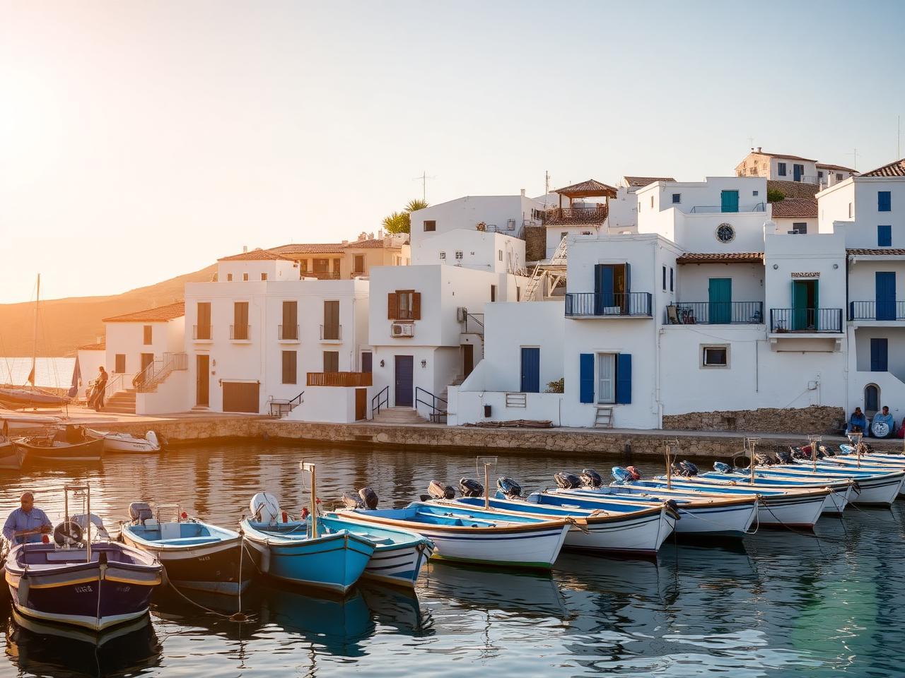 Fischerhafen von Naoussa auf Paros im Abendlicht